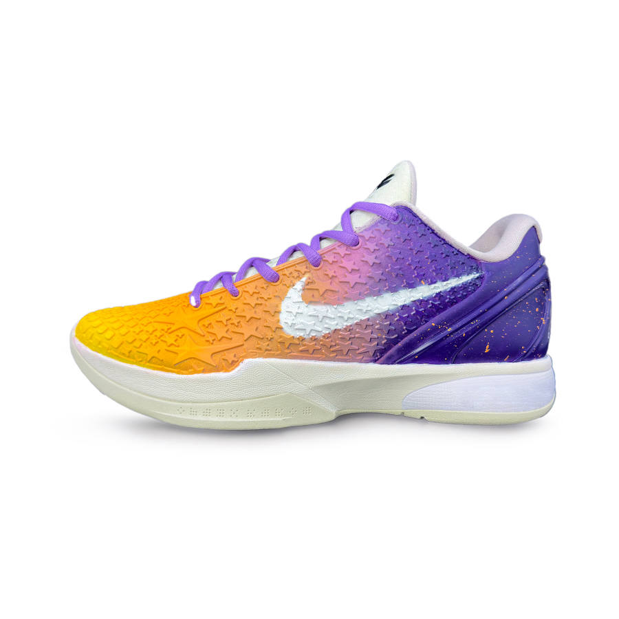 Nike Nike Zoom Kobe 6 Protro Suns Abrasion Resistant Slip Resistant Low top Children's Basketball Shoes Yellow Purple Unisex