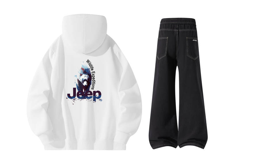 Jeep Casual Sportswear Unisex Hooded Thickened And Fleece Lined