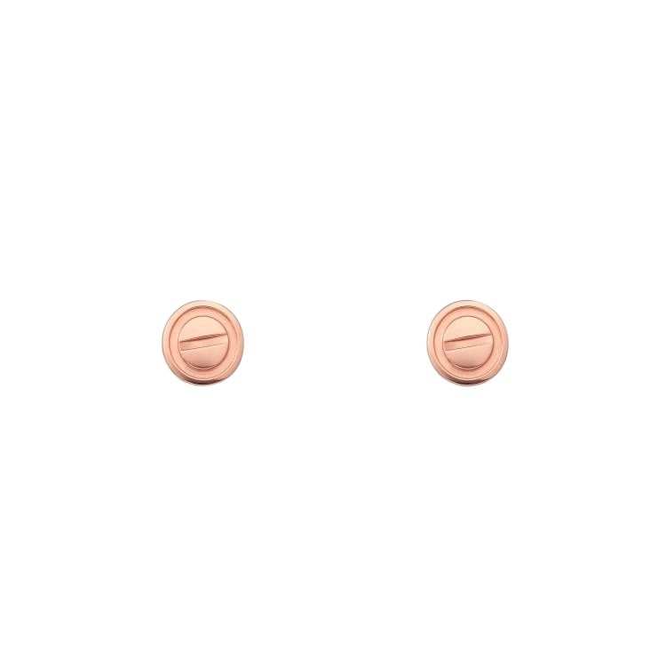 CARTIER LOVE 18K Gold Stud Earrings Unisex Rose Gold