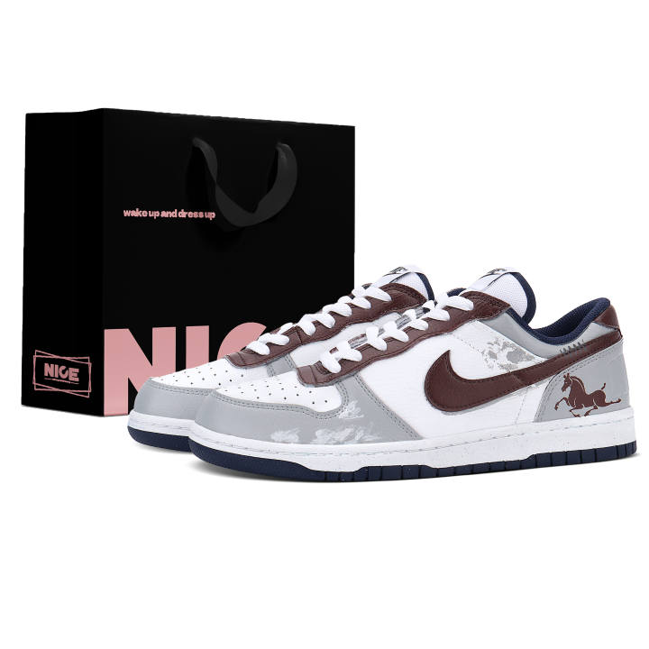 Nike Nike Big Abrasion Resistant Slip Resistant Abrasion Resistant Slip Resistant Low top Skateboard Shoes Men's Gray Brown