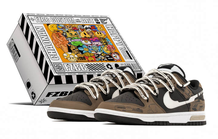 Nike Nike Dunk Box, Time Space Mechanical Abrasion Resistant Slip Resistant Low top Skateboard Shoes Men's Black White