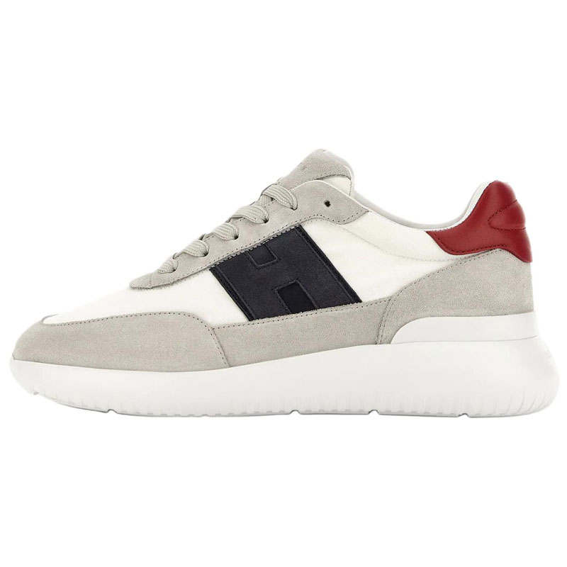 HOGAN Interactive³ Leather, Suede Low top Casual Shoes 5.3cm Men's White Gray