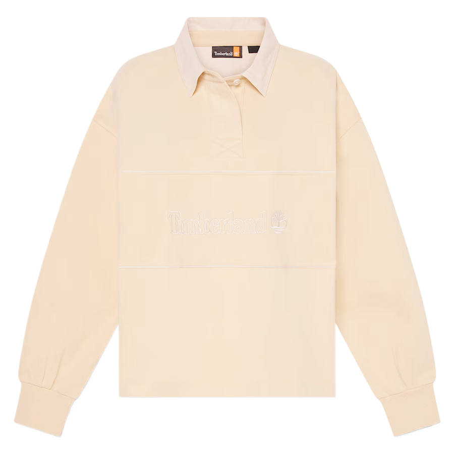 Timberland Polo Shirts Women's Light Beige Polo Collar Moderate Straight Fit