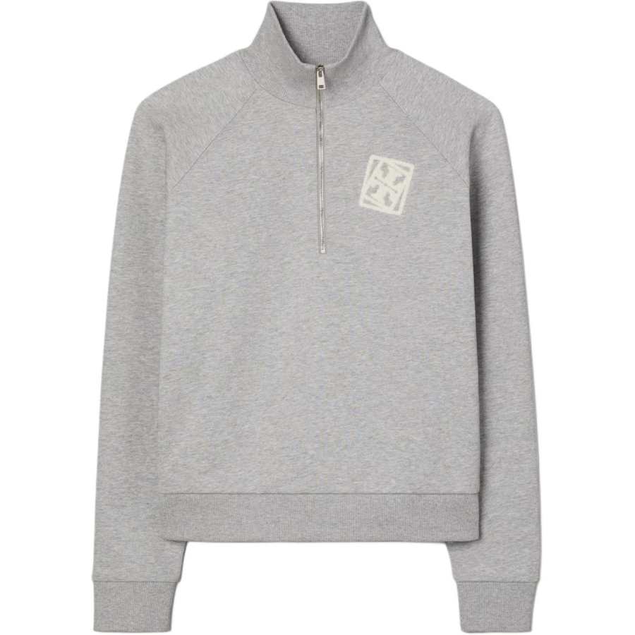 TORY BURCH Sweatshirts Women's Light Gray Stand Collar Moderate