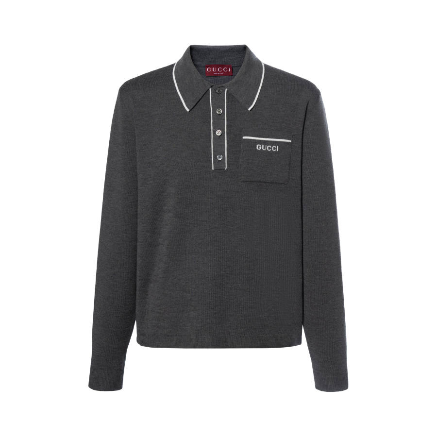 GUCCI Logo-intarsia Polo Shirt
