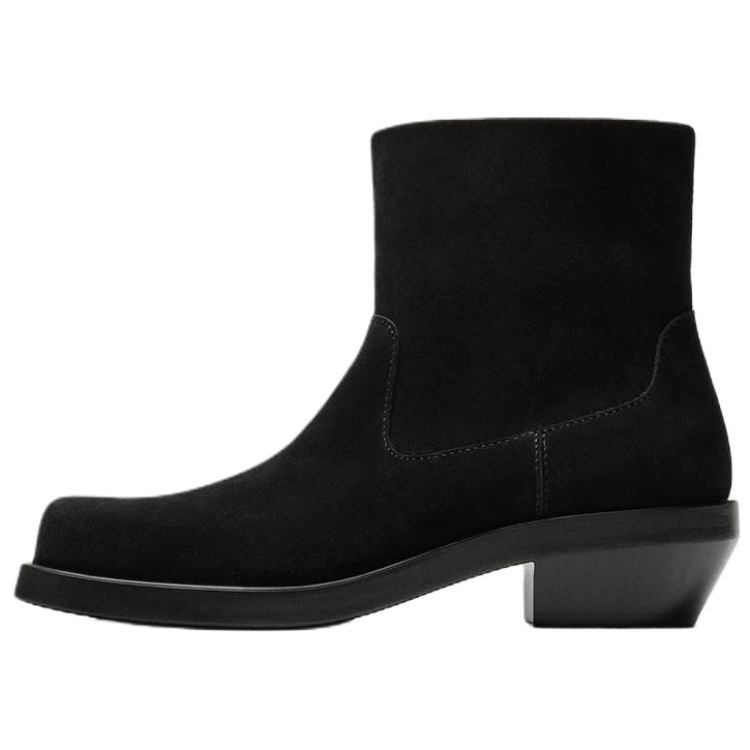 ZARA ZARA Cow Leather Ankle Boots Men's Black
