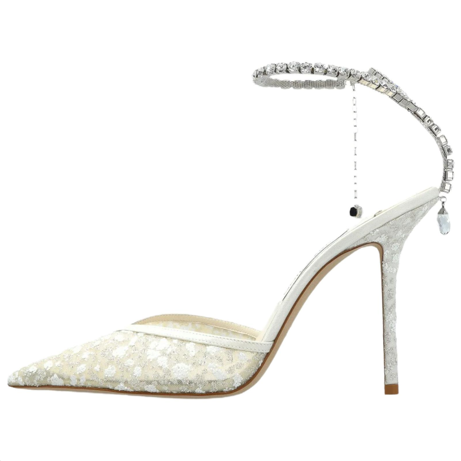 Jimmy Choo Saeda Slim Heel High Heels 10cm Women's White