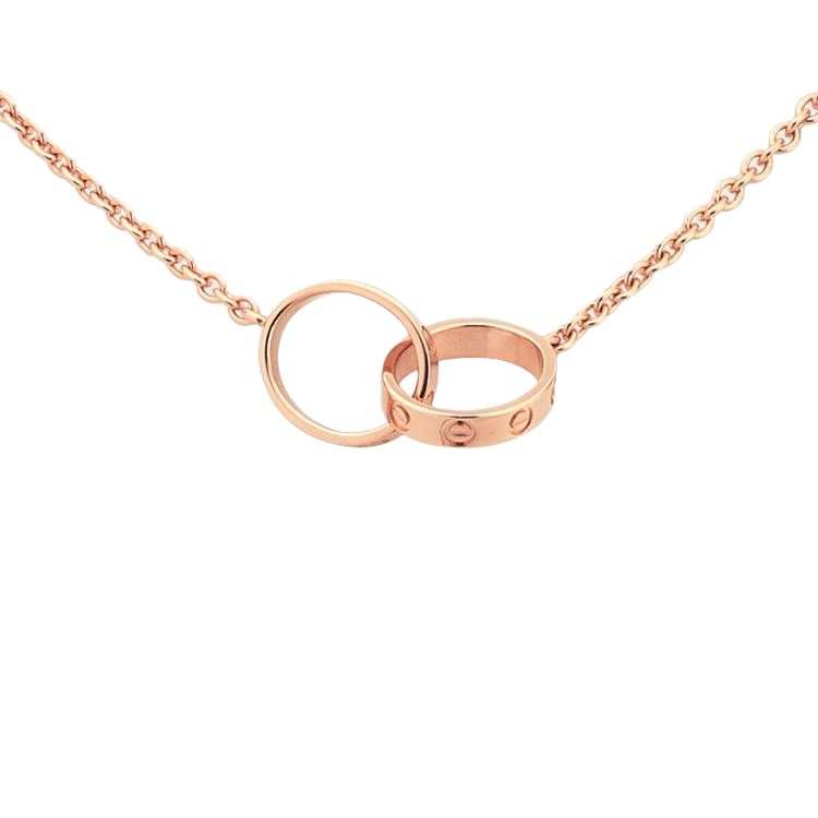 CARTIER LOVE 18K Rose Gold Necklaces Unisex Rose Gold