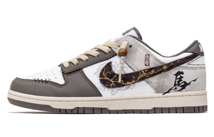 Nike Nike Dunk Cloud Pattern Horse Abrasion Resistant Abrasion Resistant Low top Skateboard Shoes Men's Brown White
