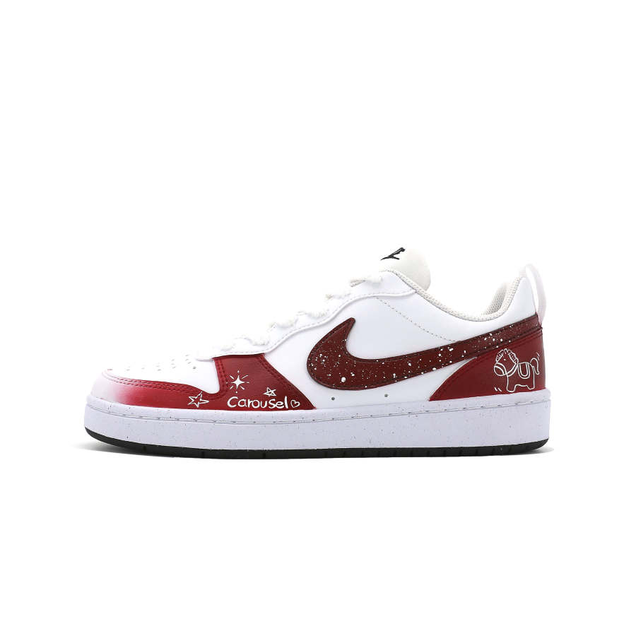 Nike Nike Court Borough Fairy Tale Wooden Horse Abrasion Resistant Balance Low top Kids' Skateboarding Shoes Red Unisex