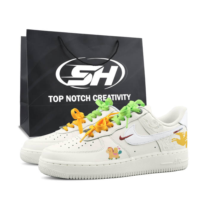 Nike Nike Air Force 1 Jade Horse Embracing Blessing 2.0 Special Shopping Bag Leather Breathable Low top Skateboard Shoes