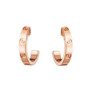 CARTIER LOVE 18K Gold Earrings Unisex Rose Gold