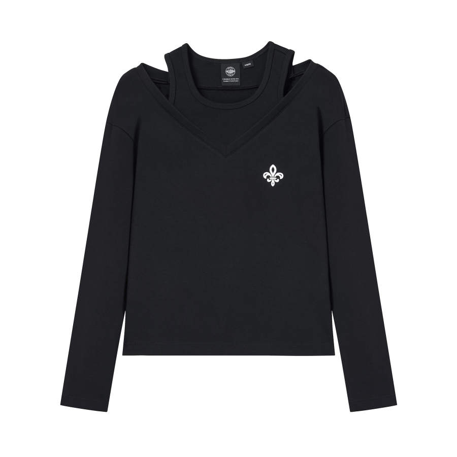 Palladium T Shirts Women's Lead Black V Neck Moderate