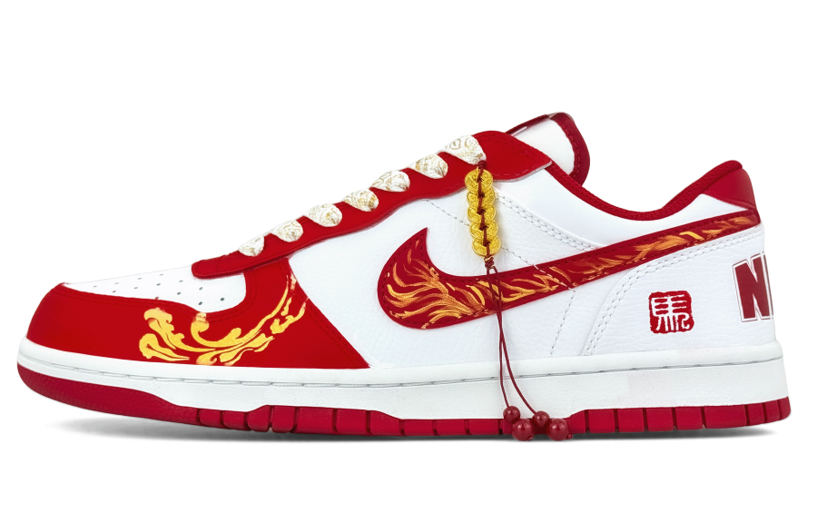Nike Nike Big Abrasion Resistant Slip Resistant Low top Skateboard Shoes Men's White Red