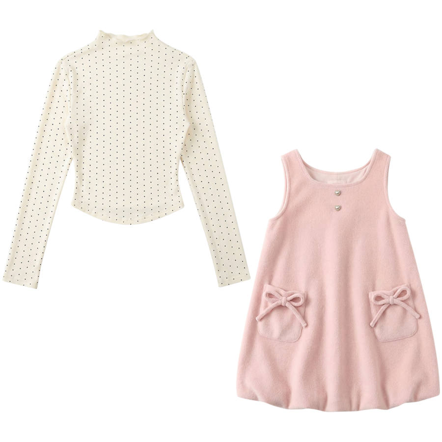 FABRIC PIG Two Piece Skirt Sets Women's Half Turtleneck Moderate Short