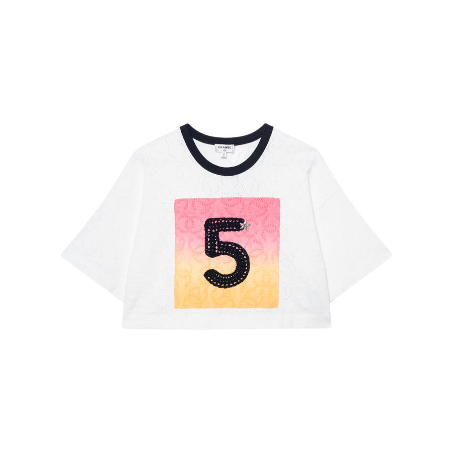 CHANEL SS24 Drop Shoulder Sleeve T Shirt Women's White