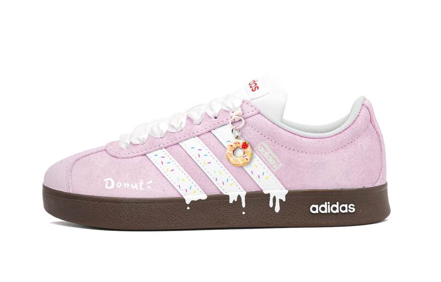 Adidas Adidas VL COURT 2.0 Taro Paste Donut Knot Cushioning Abrasion Resistant Cushioning, Wear Resistant Low top