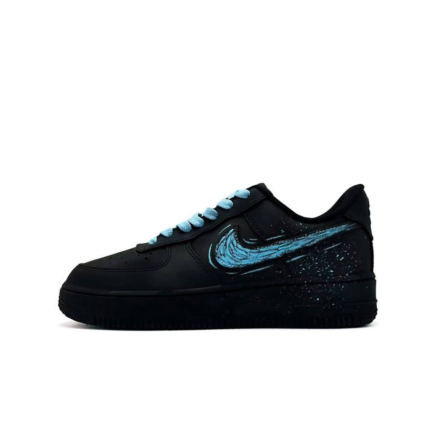 Nike Nike Air Force 107 Blue Trace Leather Cushioning, Wear Resistant Low top Skateboard Shoes Unisex Black Blue