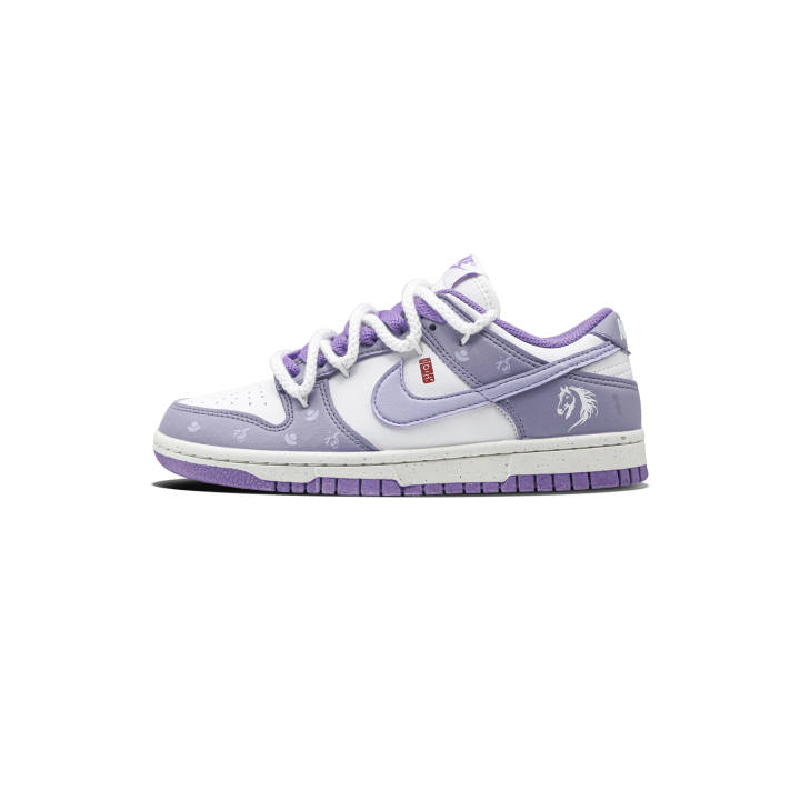 Nike Nike Dunk Phantom Horse Abrasion Resistant, Lightweight, And Breathable Low top Skateboard Shoes Unisex Purple White