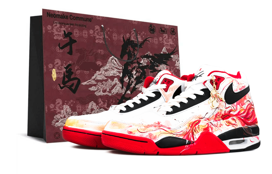 Nike Nike Flight Legacy Abrasion Resistant Mid top Vintage Basketball Shoes Unisex Red White