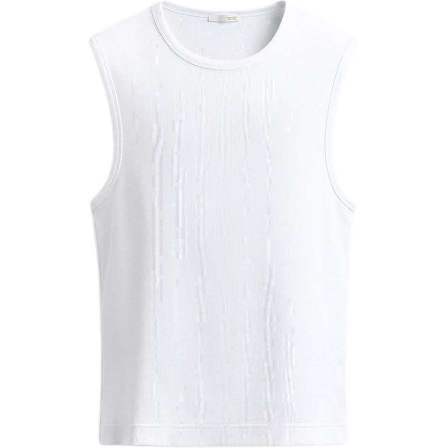 ZARA Tank Tops Men's White Crew Neck Moderate Other