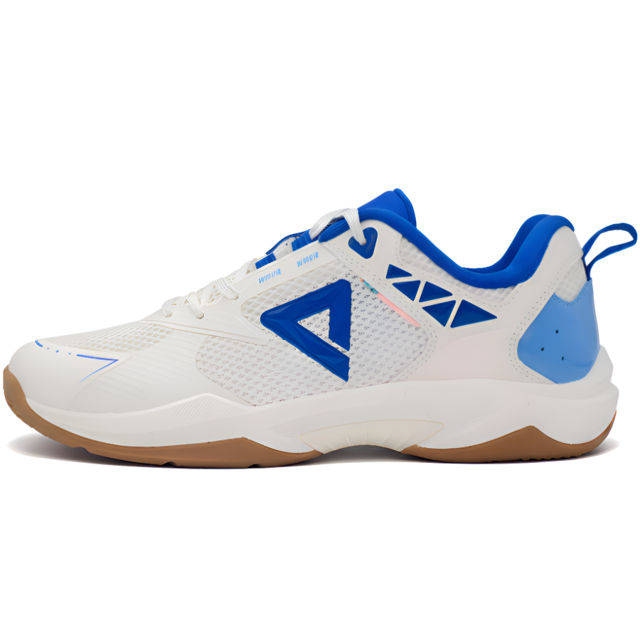 PEAK PEAK State Pole Cushioning Coverage Breathable Slip Resistant Low top Badminton Shoes Unisex White Blue