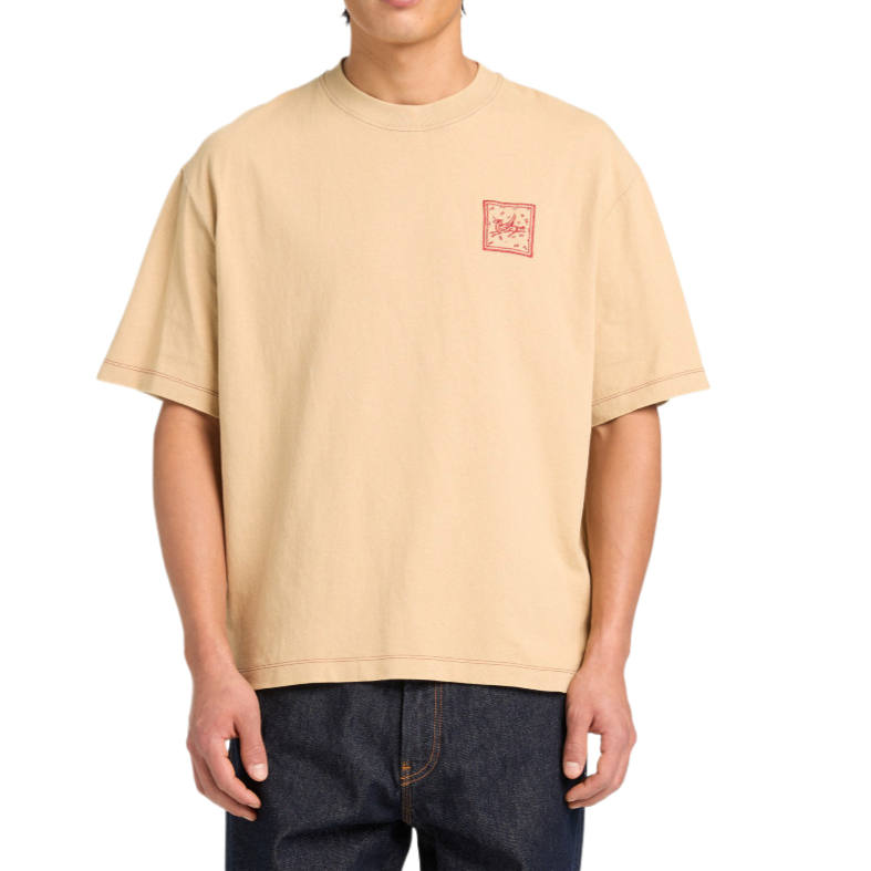 Timberland T Shirts Unisex Beige Crew Neck Moderate Straight Fit