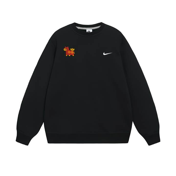 Nike Nike Club Sweatshirts Unisex Black Crew Neck Moderate Regular