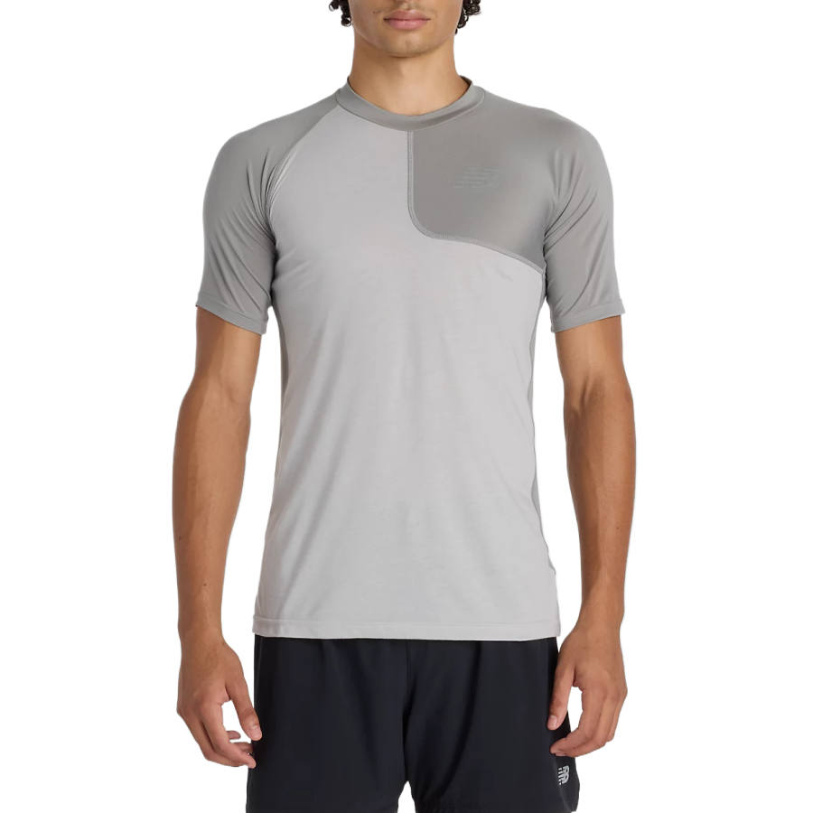 New Balance New Balance Asym Short Sleeve Top Left T Shirt Men's