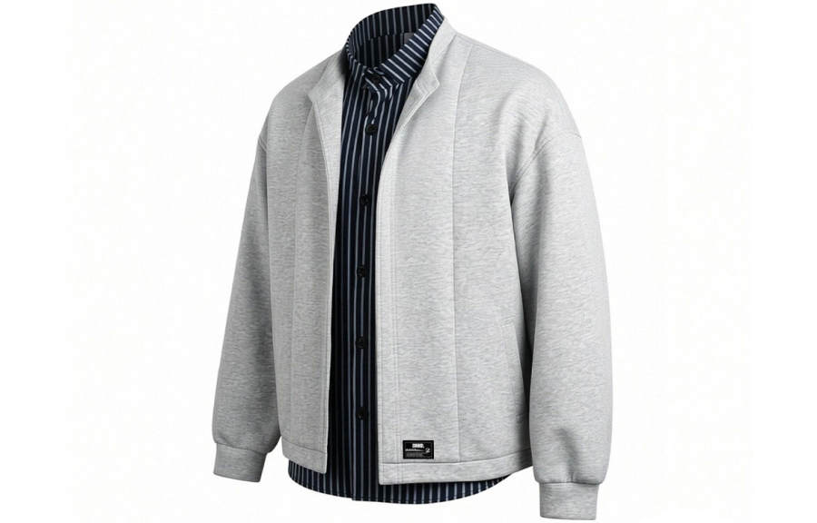 ZIAREL Sweatshirts Unisex Shirt Collar Moderate Cardigan