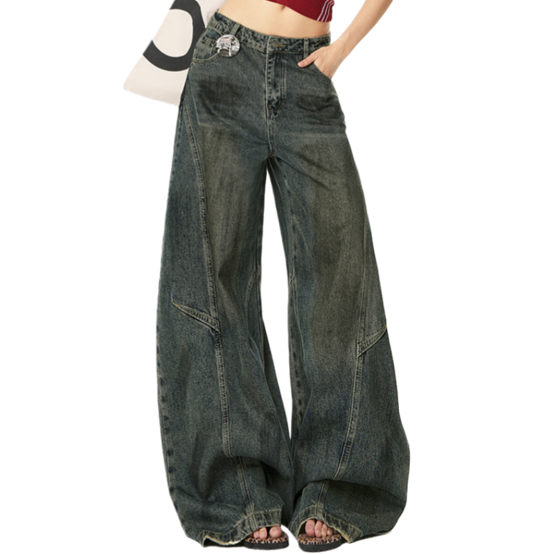 Cotton Gene Jeans Women's Moderate Wide Leg Pants