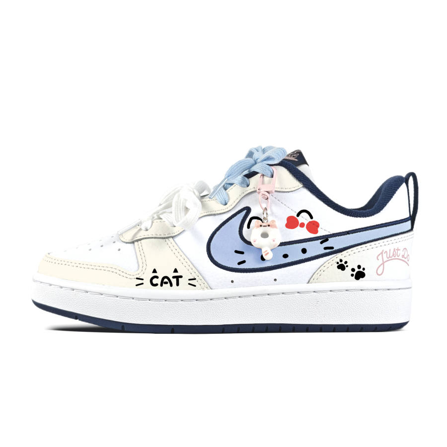 Nike Nike Court Borough CAT, Blue Cushioning Abrasion Resistant Slip Resistant Skateboard Shoes Teenagers