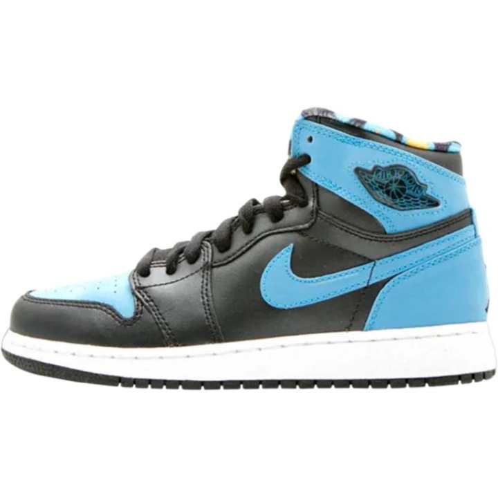 Jordan Jordan Air Jordan 1 Leather Basketball Shoes Black Blue Unisex