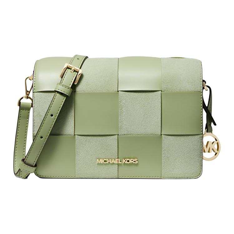 MICHAEL KORS Mercer PU Polyurethane Blend Suede Shoulder Bag, Crossbody Bag Small Women's Green