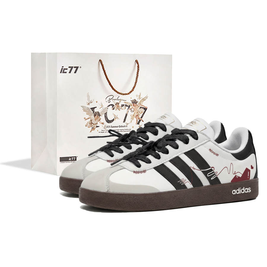Adidas Neo VL Court 2.0 Matchmaking Love Confession Box Leather Cushioning, Wear Resistant Low top Skateboard Shoes