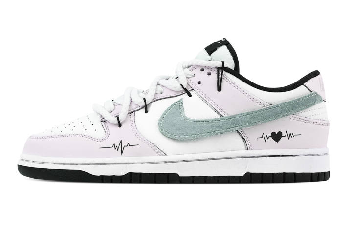Nike Nike Dunk Unstoppable Heartbeat Slip Resistant Abrasion Resistant Low top Skateboard Shoes Unisex Pink White