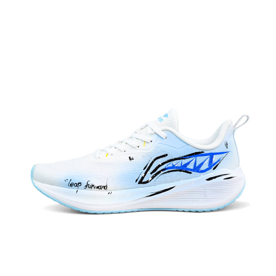 Li-Ning Li Ning Wuyue Cushioning Rebound Abrasion Resistant Slip Resistant Mid top Casual Running Shoes Men's White Blue