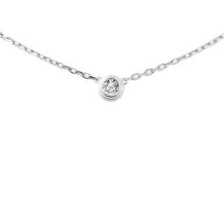 CARTIER D'Amour Collection Diamond 18K White Gold Necklaces Unisex White Gold