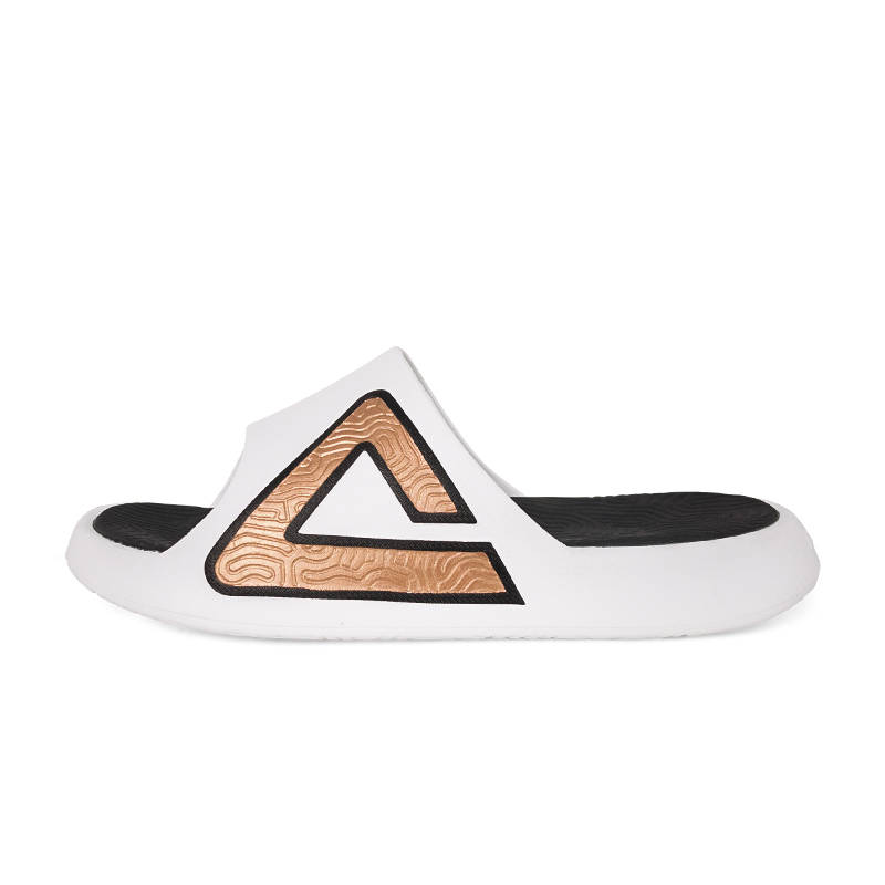 PEAK PEAK Slide Slipper Unisex White Black Gold