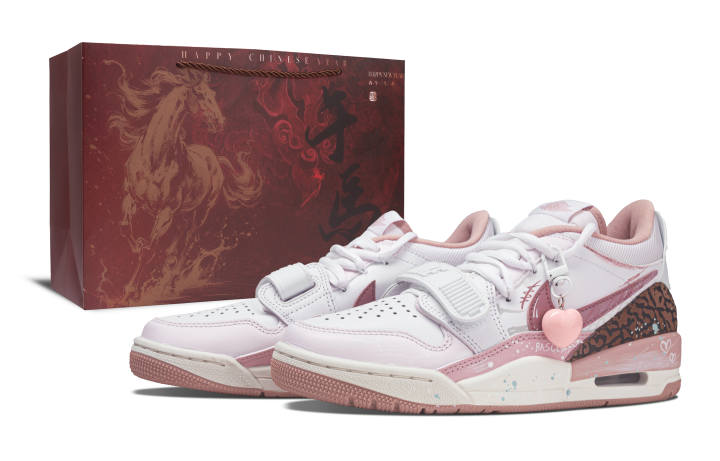 Jordan Jordan Legacy 312 Spring Snow Peach Blossom, Annual Box Synthetic Leather, Leather