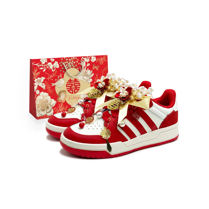 Adidas Adidas ENTRAP Synthetic Leather Lightweight Low top Skateboard Shoes Unisex Red