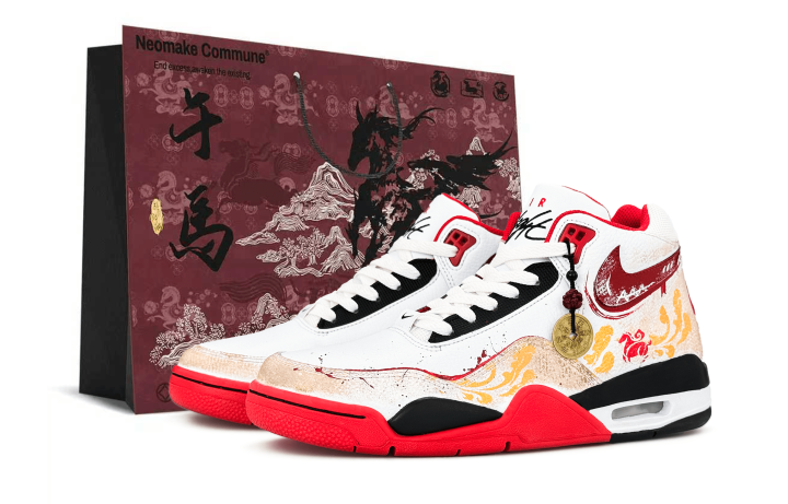 Nike Nike Flight Legacy Mid top Vintage Basketball Shoes Unisex White Red