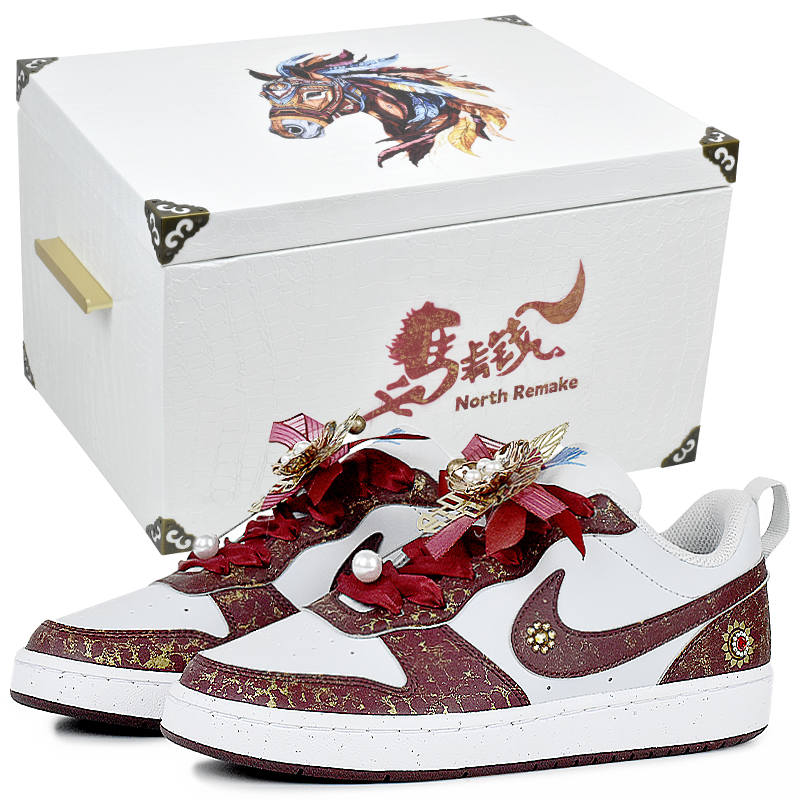 Nike Nike Court Borough Lightweight Low top Skateboard Shoes Women's White Red