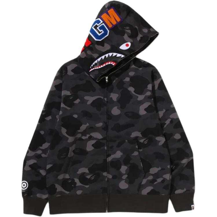 A BATHING APE SS26 COLOR CAMO SHARK FULL ZIP HOODIE Sweatshirt Unisex