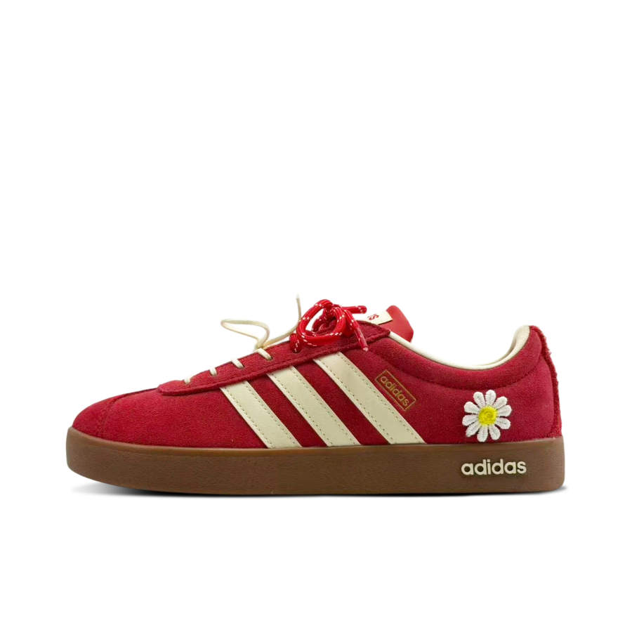 Adidas Adidas Vl Court Classic Fire Daisy Abrasion Resistant Abrasion Resistant Low top Skateboard Shoes Unisex China Red