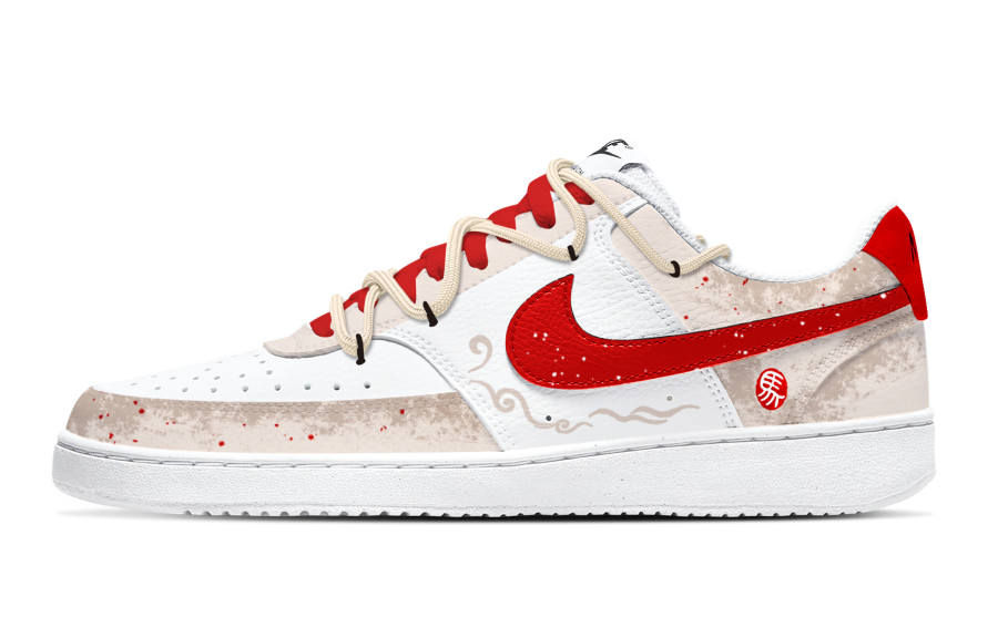 Nike Nike Court Vision 1 Abrasion Resistant, Lightweight, And Breathable Low top Skateboard Shoes Unisex Red White
