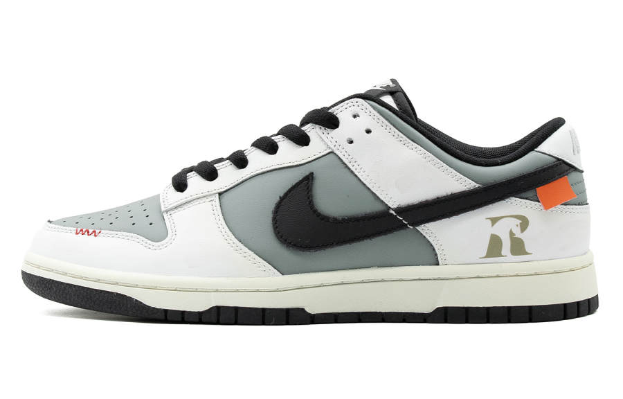 Nike Nike Dunk Unordered Leather Thermal Cushioning Low top Casual Skate Shoes White Green Unisex