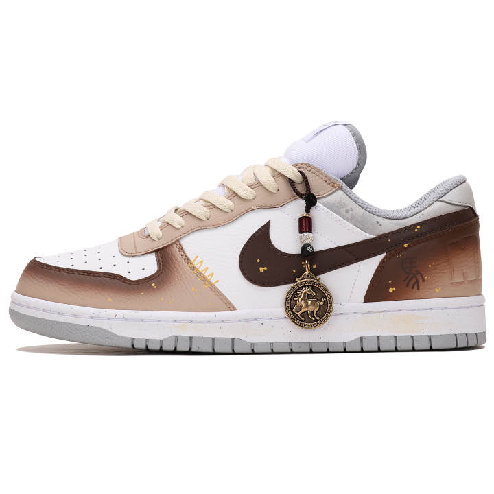 Nike Nike Big Abrasion Resistant Breathable Abrasion Resistant Breathable Low top Skateboard Shoes Men's Brown Yellow