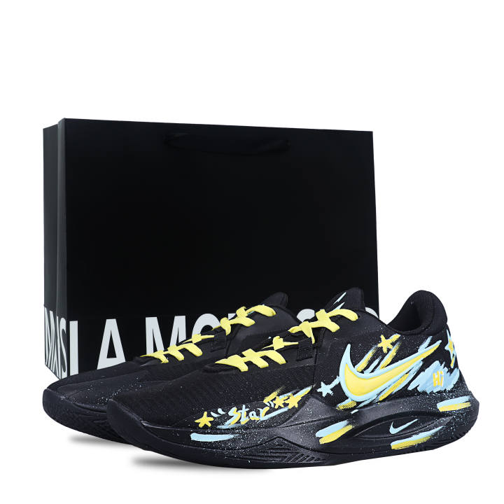 Nike Nike Precision 6 Cushioning Low top Basketball Shoes Men's Black Yellow