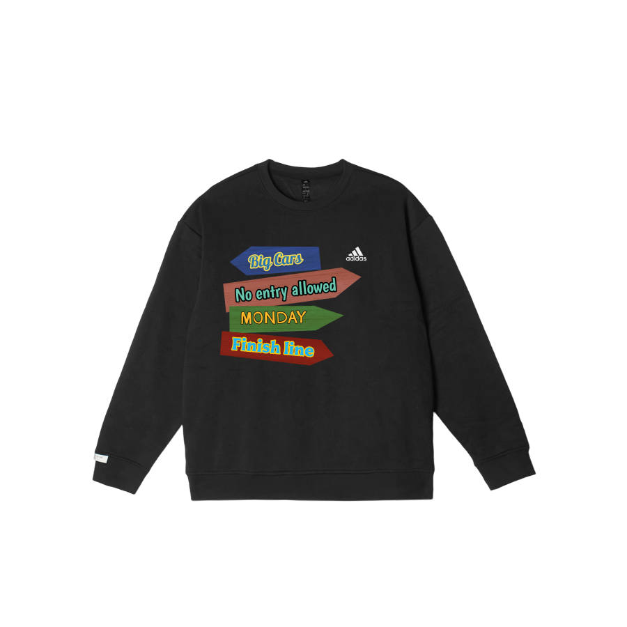 Adidas Adidas LABEL Sweatshirts Unisex Black Crew Neck Moderate Regular